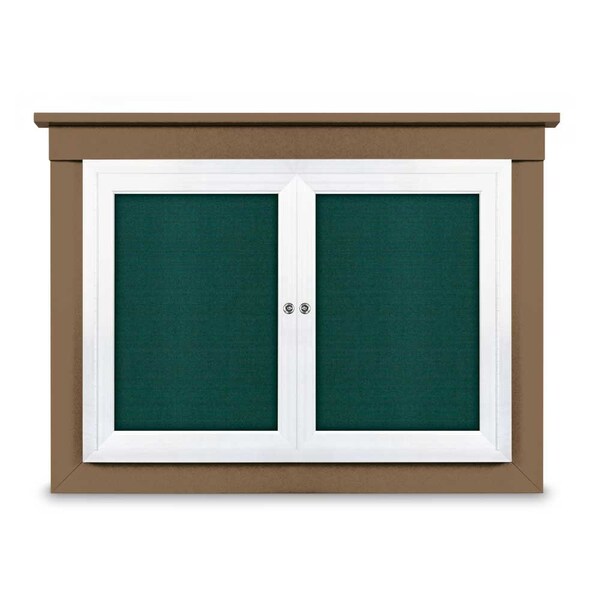 18"x24" 1-Door Enclosed Letterboard, Header, Blue Vinyl/Cherry